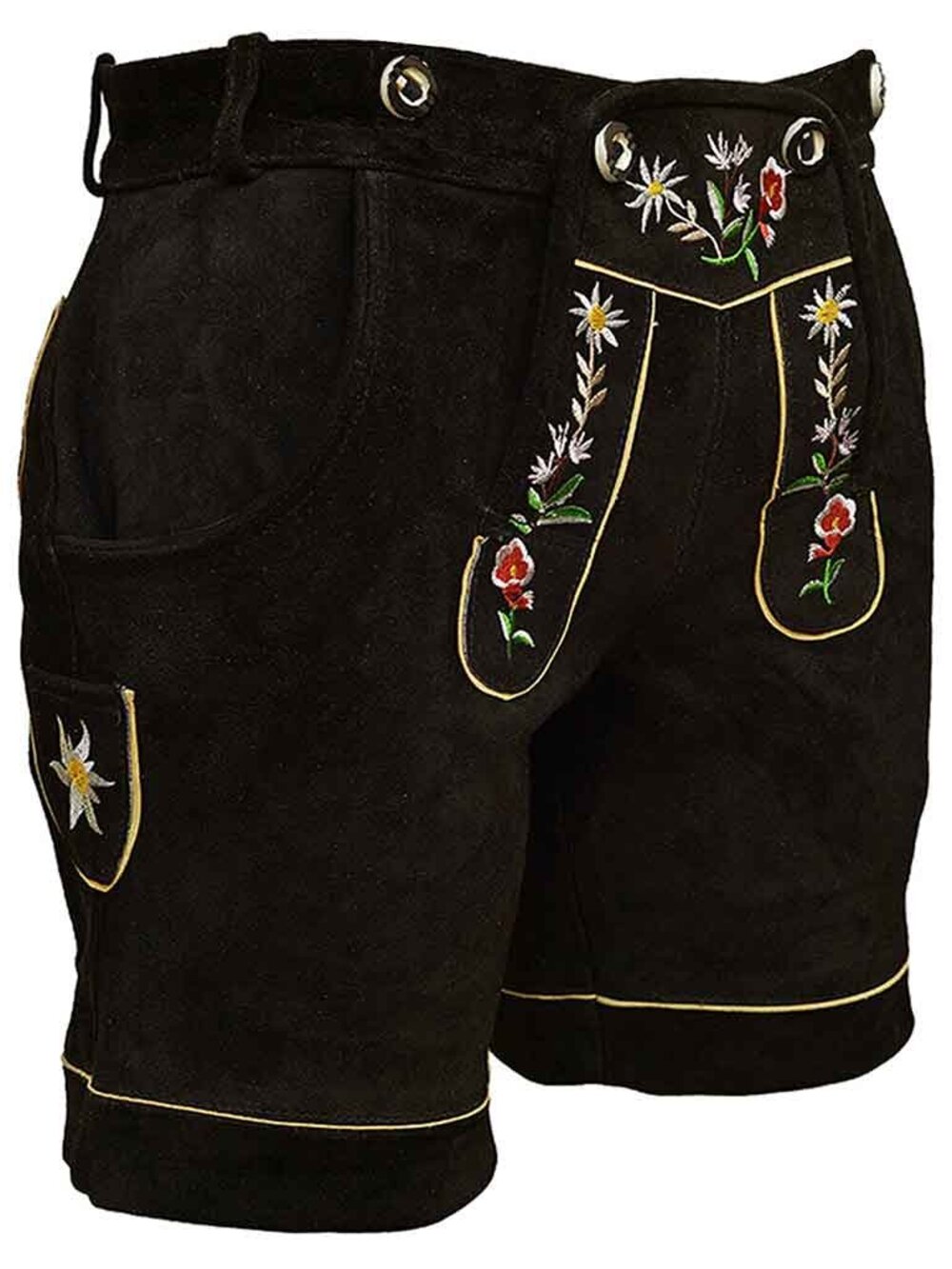 Women’s Black Suede Lederhosen Oktoberfest Outfit  Bavarian Traditional Costume